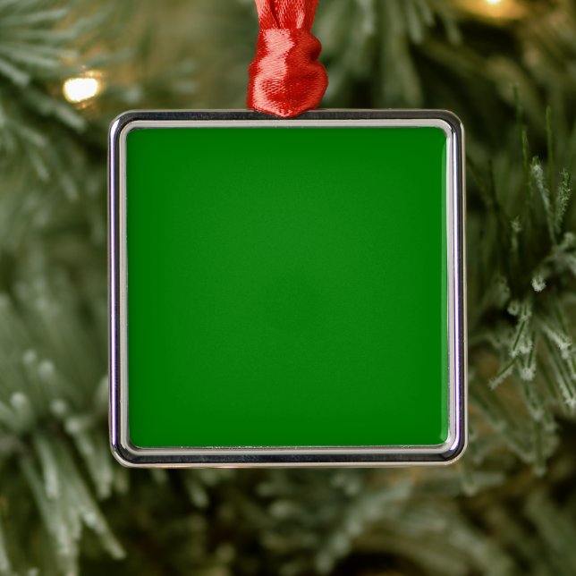Green Square Metal Ornament (Tree)