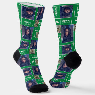 Green Square Photo Graduation Class Year Socks