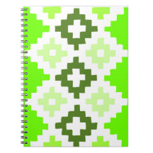 Green square quilt pattern notebook