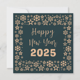 Green Square wish card with a lot of golden stars