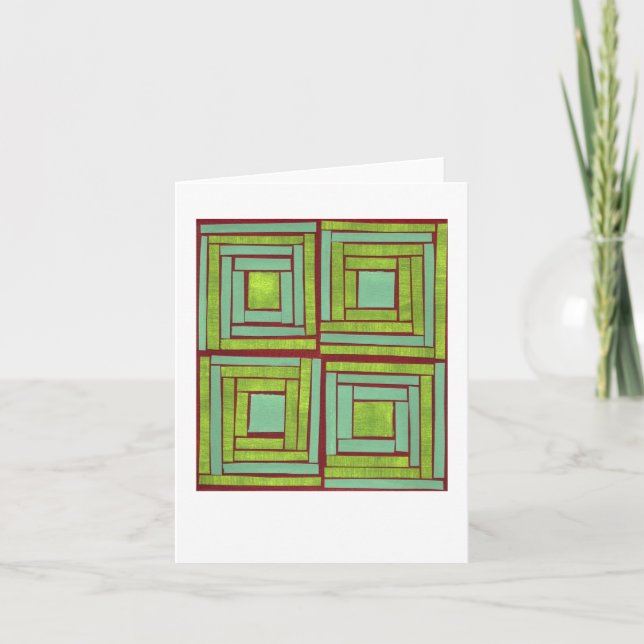 Green squares design card (Front)