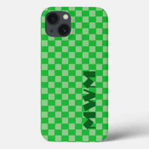 Green Squares Monogram Cell Phone Case