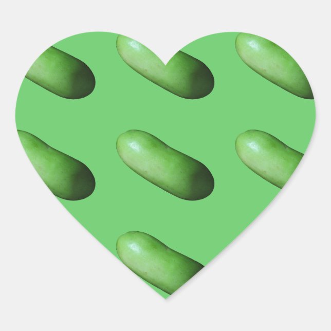 Green Squash (Winter Melon) Heart Sticker (Front)