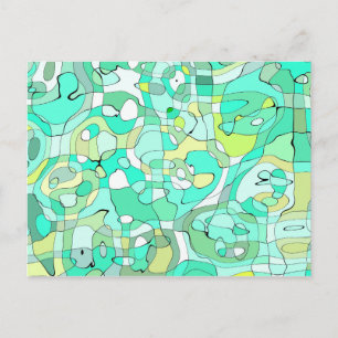 Green squiggles postcard