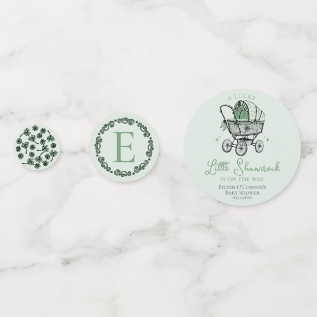 Green St Patricks Baby Shower Table Confetti (Backs)