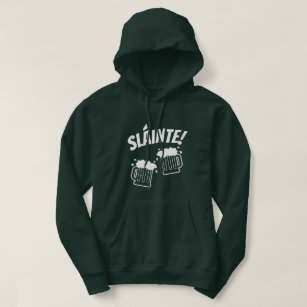 Green St Patrick's Day hoodie with beer jugs