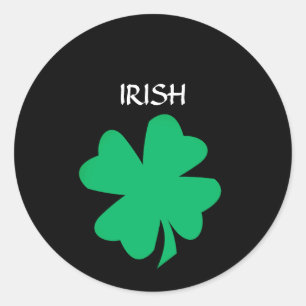Green St Patrick's Day Irish Shamrock Leaf 2023 Classic Round Sticker