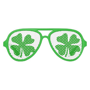 Green St Patricks Day shamrock party shades