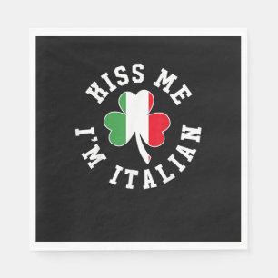 Green St Patricks Day Shirt - Kiss Me I'm Italian Napkin
