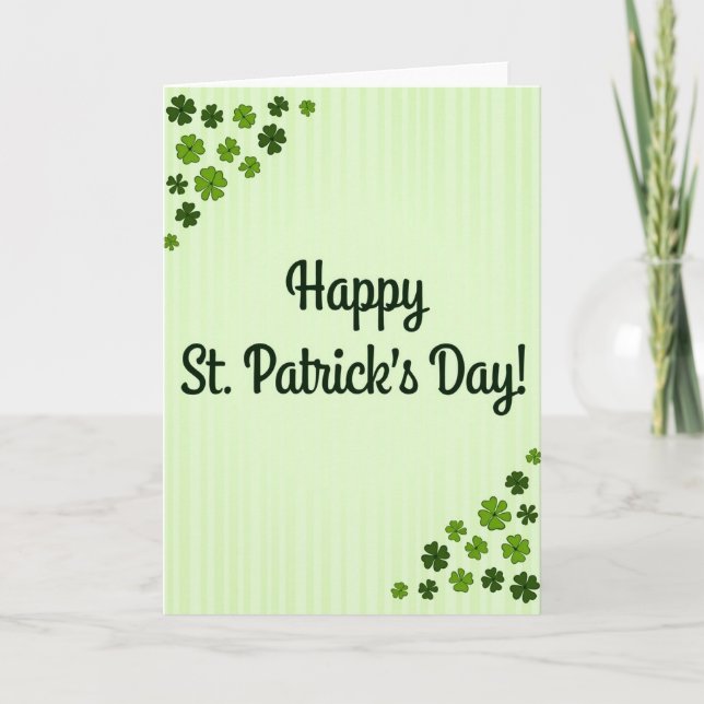 Green St Patricks Kraft Paper Look Card (Front)