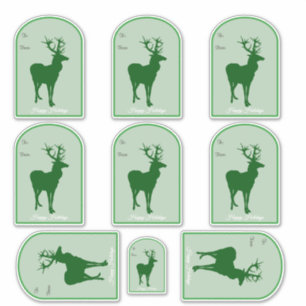 Green Stag Deer Happy Holidays To and From