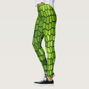 Green Stain Glass Mosaic Leggings