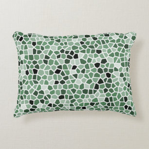 Green Stained Glass Pattern Decorative Cushion