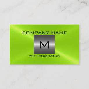 Green Stainless Steel Metal Business Card