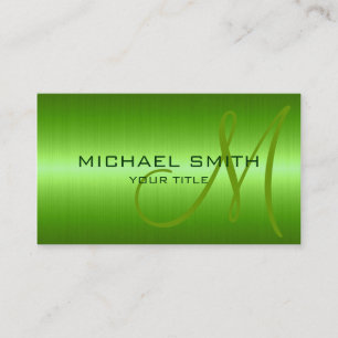Green Stainless Steel Metal Business Card