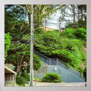 Green Stairway Poster