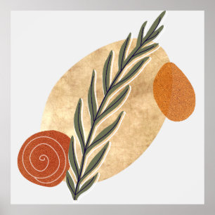 Green Stalk Boho Poster