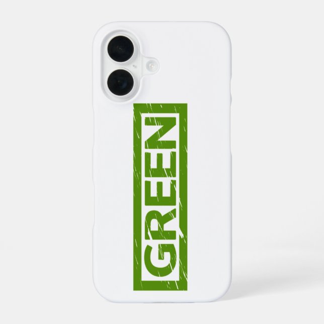 Green Stamp iPhone 16 Case (Back)