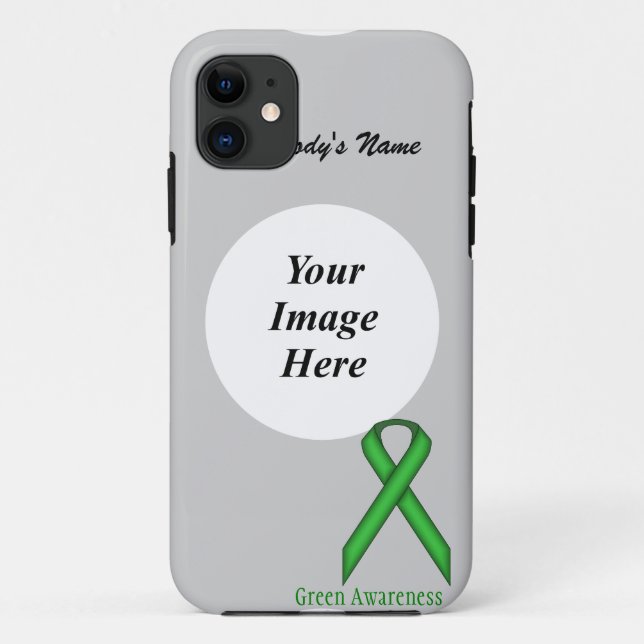 Green Standard Ribbon by Kenneth Yoncich Case-Mate iPhone Case (Back)