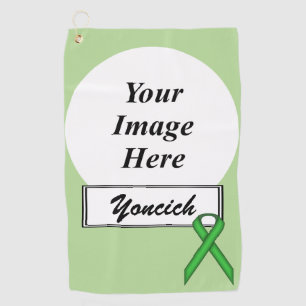 Green Standard Ribbon by Kenneth Yoncich Golf Towel