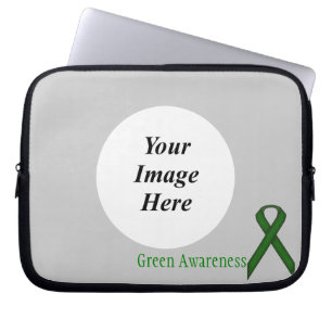 Green Standard Ribbon by Kenneth Yoncich Laptop Sleeve