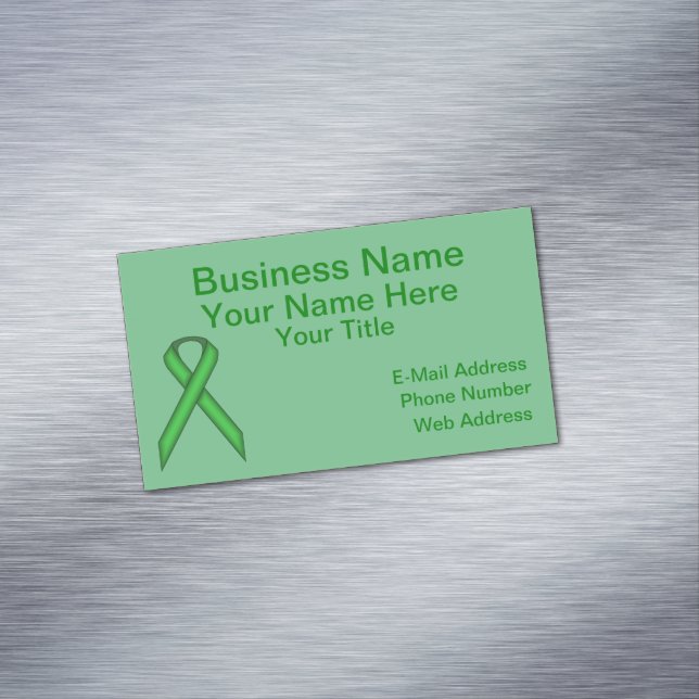 Green Standard Ribbon by Kenneth Yoncich Magnetic Business Card (In Situ)
