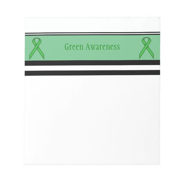 Green Standard Ribbon by Kenneth Yoncich Notepad (Front)