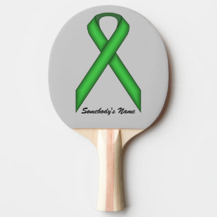 Green Standard Ribbon by Kenneth Yoncich Ping Pong Paddle