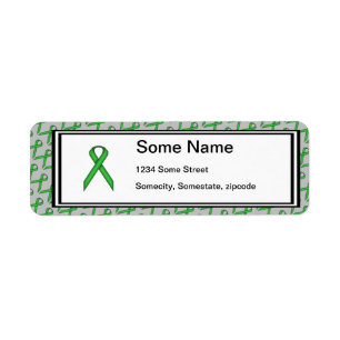 Green Standard Ribbon Return Address Label
