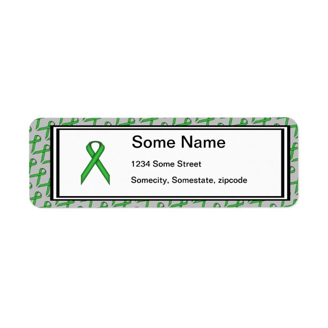 Green Standard Ribbon Return Address Label (Front)