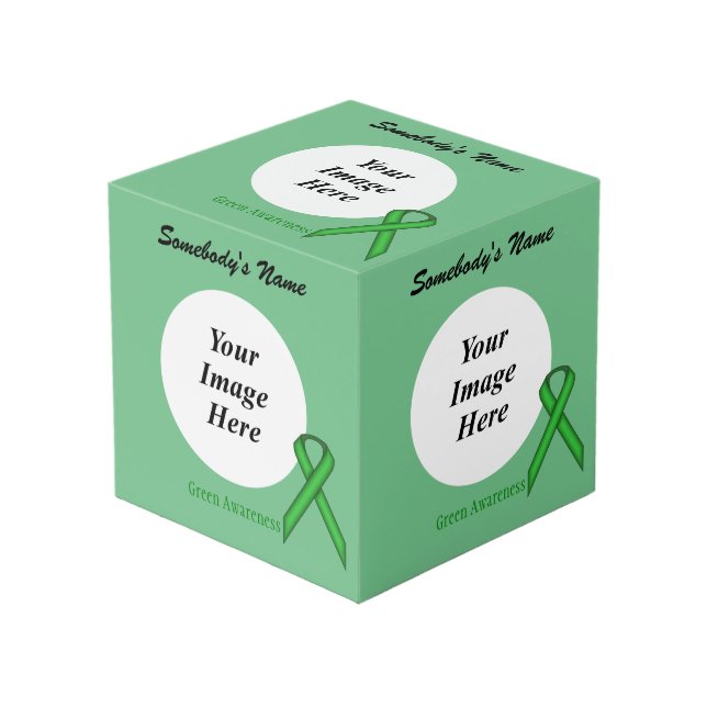 Green Standard Ribbon Template by Kenneth Yoncich Cube (Front Angled)