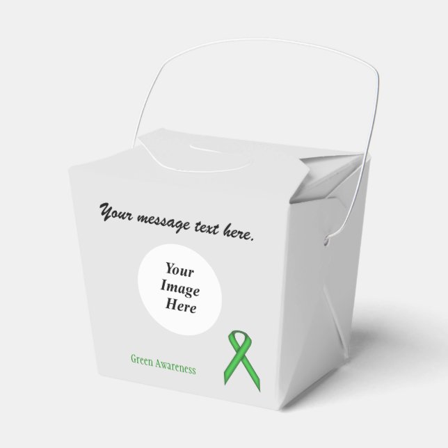 Green Standard Ribbon Template by Kenneth Yoncich Favour Box (Front Side)