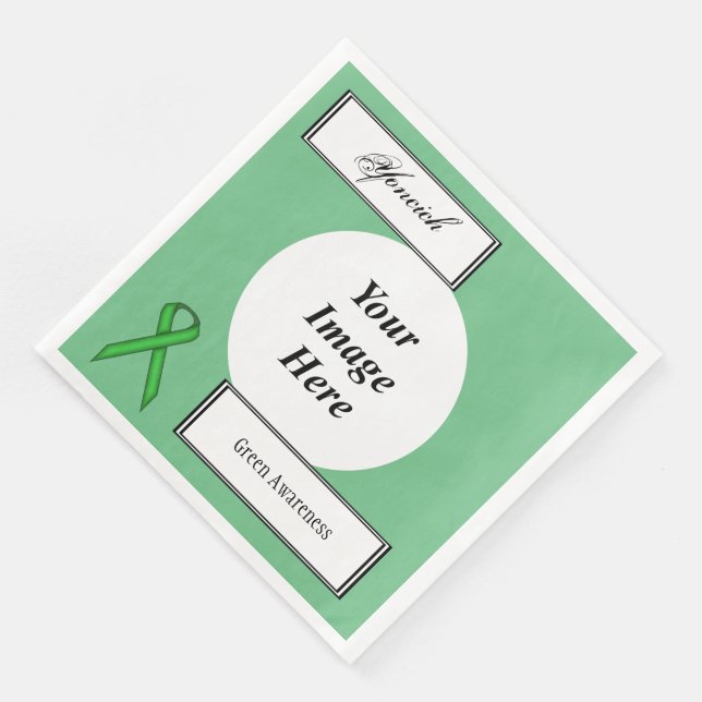 Green Standard Ribbon Template by Kenneth Yoncich Napkin (Corner)