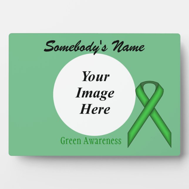 Green Standard Ribbon Template by Kenneth Yoncich Plaque (Front)