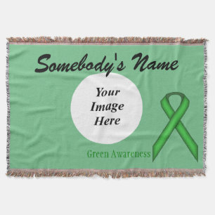 Green Standard Ribbon Template by Kenneth Yoncich Throw Blanket