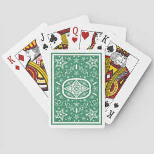 Green Star Back Bicycle Cards