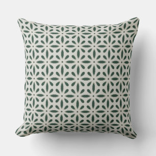 Green Star Burst Mint Floral  Cushion