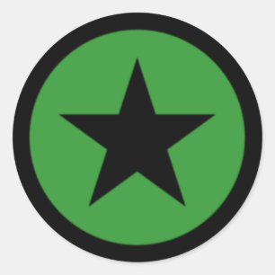 Green Star Classic Round Sticker
