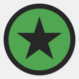 Green Star Classic Round Sticker