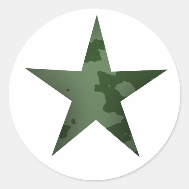 Green Star Classic Round Sticker (Front)