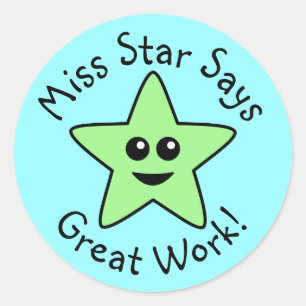 Green Star Great Work Stickers