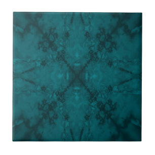 Green star kaleidoscope pattern ceramic tile