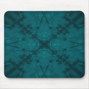 Green star kaleidoscope pattern mouse pad