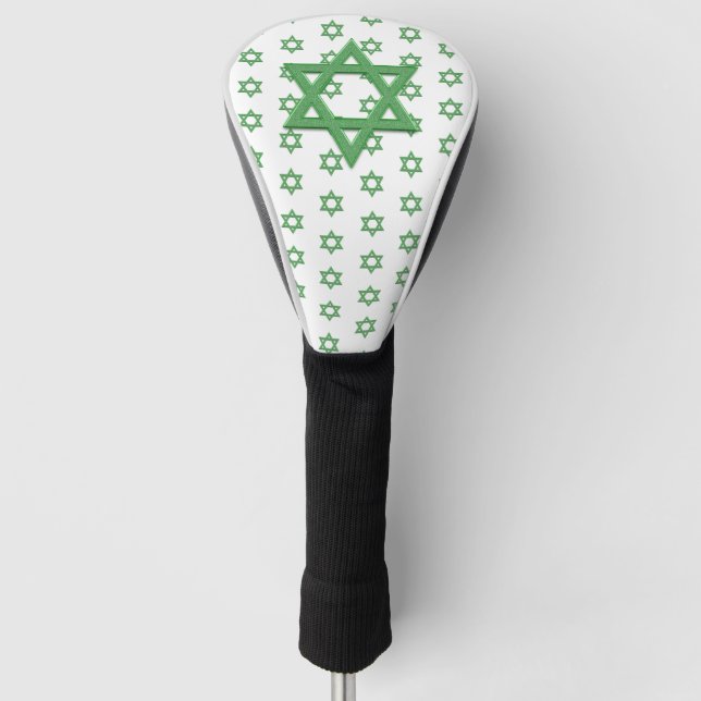 Green Star of David Seamless Golf Head Cover (Front)