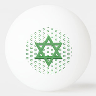Green Star of David Seamless Ping Pong Ball