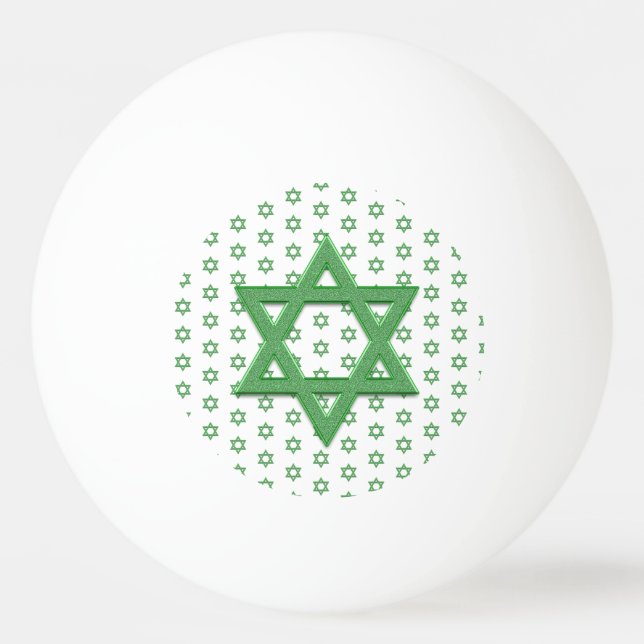 Green Star of David Seamless Ping Pong Ball (Front)