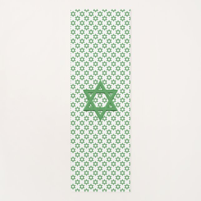 Green Star of David Seamless Yoga Mat (Front)