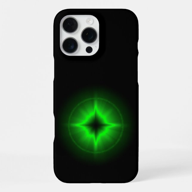 Green Star of Hope on black iPhone Case (Back)