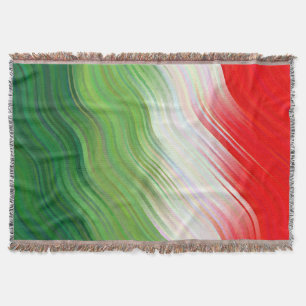 Green, Star White And Red Clover Broken Ombre Throw Blanket