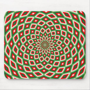 Green, Star White and Red Dome Effect Pattern Mouse Pad